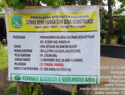 Proyek Rekontruksi Pembangunan Saluran Drainase Milik Dinas Binamarga Dan Bina Kontruksi Terlihat Amburadul Asal Jadi