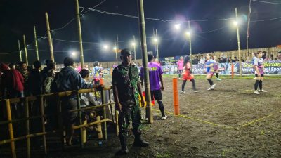 Babinsa Koncer Kidul Jadi Garda Terdepan, Lomba Sodor Malam Hari Berjalan Aman dan Kondusif