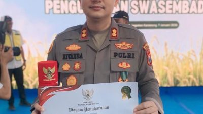 Konsisten Dukung Swasembada Pangan Kapolres Sumenep Terima Penghargaan dari Presiden RI