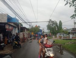 Akibat Hujan Deras dan Angin Kencang Tiang Lampu PJU di Desa Kedungbanteng Roboh