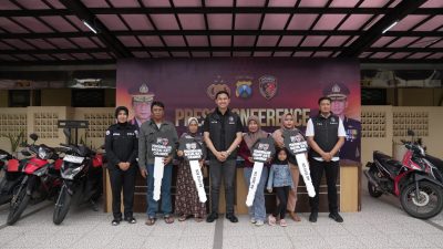 Gratis, Polres Kediri Kota Temukan dan Kembalikan Motor Hilang kepada Pemiliknya