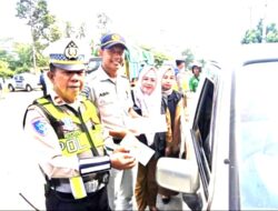Jasa Raharja Dan Satlantas Polres Pesawaran Laksanakan Gelar Operasi Gabungan di Tugu Coklat Pesawaran