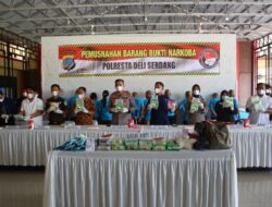 Polresta Deli Serdang Musnahkan Barang Bukti Narkoba Senilai Tujuh Miliar Lima Puluh Tujuh Juta Rupiah