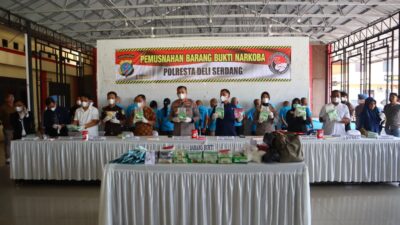 Polresta Deli Serdang Musnahkan Barang Bukti Narkoba Senilai Tujuh Miliar Lima Puluh Tujuh Juta Rupiah