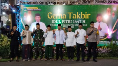Gema Takbir Menggema di Bondowoso, Dandim 0822 Bersama Forkopimda Hadiri Malam Penuh Khidmat