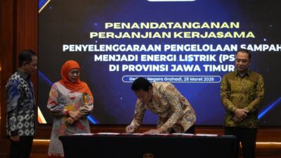 Perkuat Komitmen Energi Pemkab Sidoarjo Teken Perjanjian Kerja Sama Pengolahan Sampah Jadi Listrik