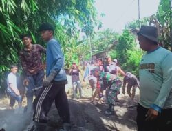 Inspiratif,Babinsa dan Warga Bersatu Bangun Infrastruktur Desa Secara Swadaya