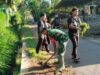 Babinsa Binakal Serma Juwiyanto Pimpin Kerja Bakti 800 Meter Bersama Mahasiswi KKN