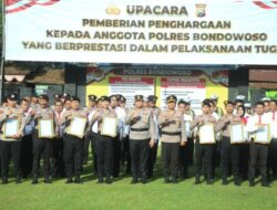 Kapolres Bondowoso Ganjar 27 Personel Berprestasi, Semangat Pengabdian dan Profesionalisme Kian Diperkuat