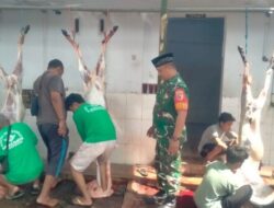 Babinsa Kademangan Kawal Pemotongan Hewan Kurban, Warga Salut dengan Pengamanan Humanis dan Sigap