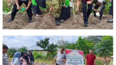 Polsek Kampar Bersama Masyarakat Tanam Jagung, Dukung Program Ketahanan Pangan Nasional