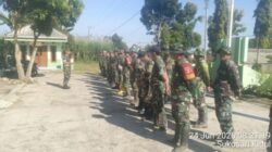 Perkuat Disiplin dan Jiwa Korsa, Kapten Cku Rudi Pimpin Apel Pagi dan Korve Marseling Yon TP di Sumberwringin