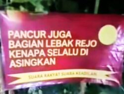 Diduga Luapkan Kekecewaan Warga Dusun pancur Bentang Banner Sindir Kades Lebakrejo Kecamatan Purwodadi
