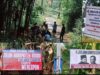 WARGA DUSUN PANCUR KECEWA, BENTANG BANNER DAN COR JALAN DENGAN SWADAYA
