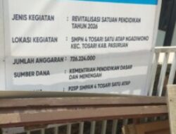 Rehabilitasi Gedung SMPN 4 Tosari ngadiwono: Senilai Rp.726.224.000, Tuai Sorotan Keterbukaan Informasi Publik