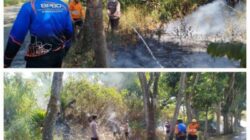 Sinergi Polres Bondowoso dan Tim Gabungan Padamkan Karhutla di Kawasan Wisata Black Lava Ijen