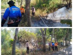 Sinergi Polres Bondowoso dan Tim Gabungan Padamkan Karhutla di Kawasan Wisata Black Lava Ijen