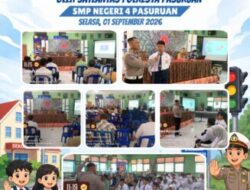 Dihadapan Siswa SMPN 4, Satlantas Pasuruan Kota Sosialisasi Keselamatan Berkendara