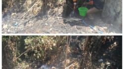 Api Membakar Tumpukan Sampah di Samping SMPN 1 Prajekan, Babinsa Bergerak Lakukan Pemadaman