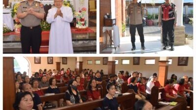 Perkuat Toleransi dan Kondusifitas, Kapolres Bondowoso Tinjau Pengamanan ‘Minggu Kasih’ di Gereja St. Yohanes Penginjil