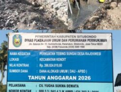 Proyek Perkuatan Tebing Sungai Rajekwesi Situbondo Senilai Rp.396.9 Juta Disorot, Material dan K3 Dipertanyakan
