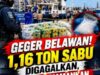 BNN dan Bareskrim Bersama Bea Cukai Gagalkan  Penyelundupan 1,16 Ton Sabu di Selat Malaka